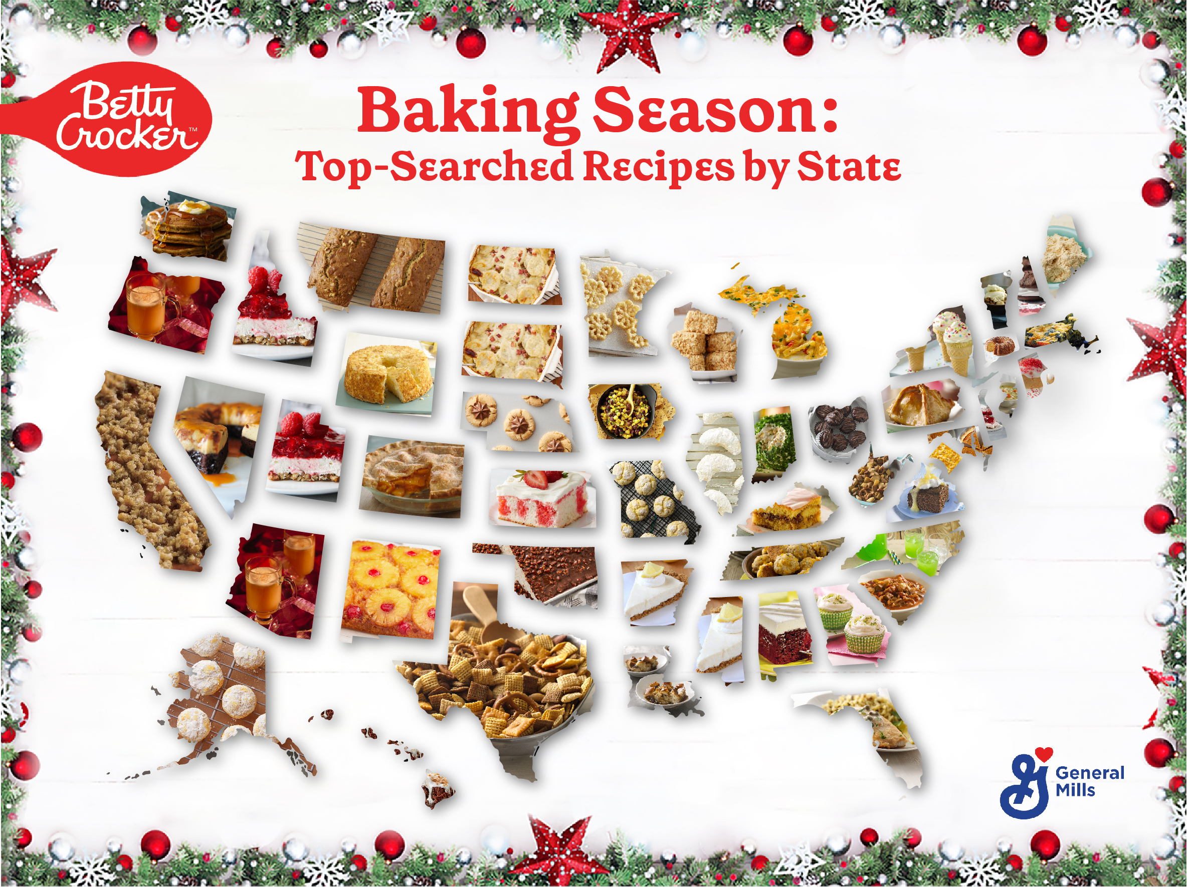 Map of the top Betty Crocker recipes by state
